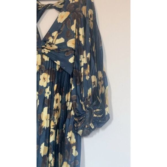 acler palms pleated midi dress floral posy print AU10/US6 - Picture 9 of 13